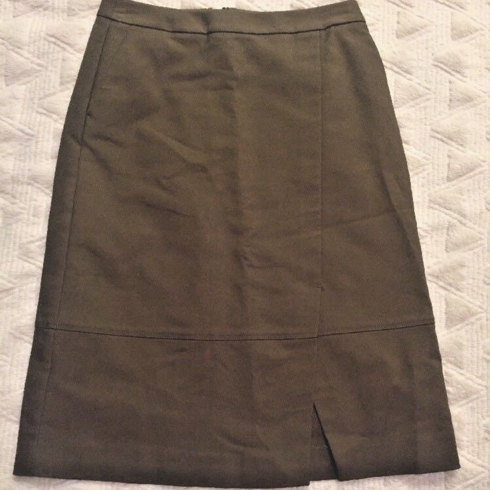 NWT Halogen Faux Wrap A-Line Skirt Olive Tree Sz 0